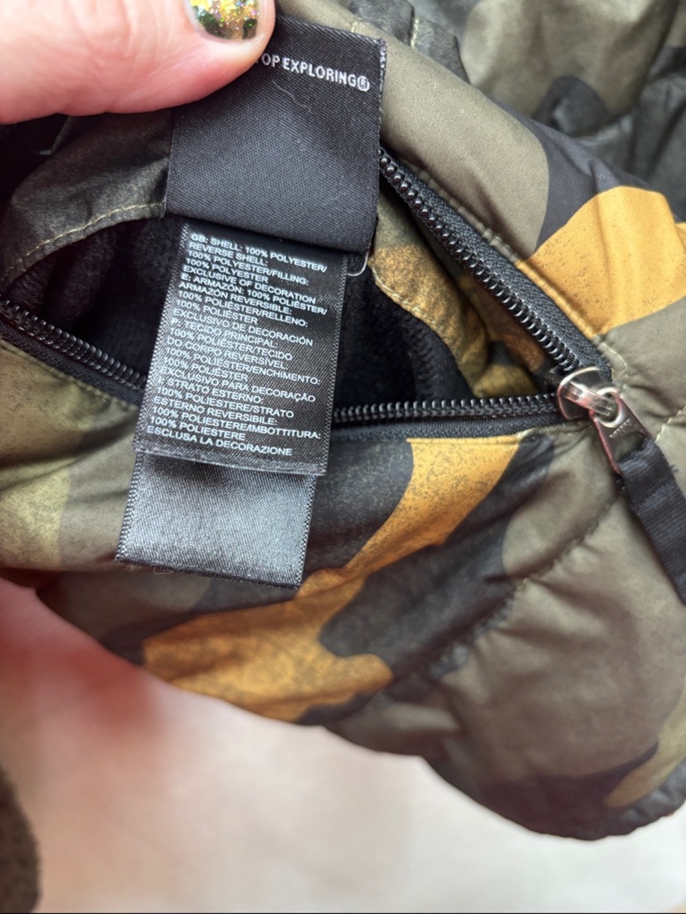The North Face | XL Camouflage Insulated Puffer Jacket - reversible green - Picture 8 of 8